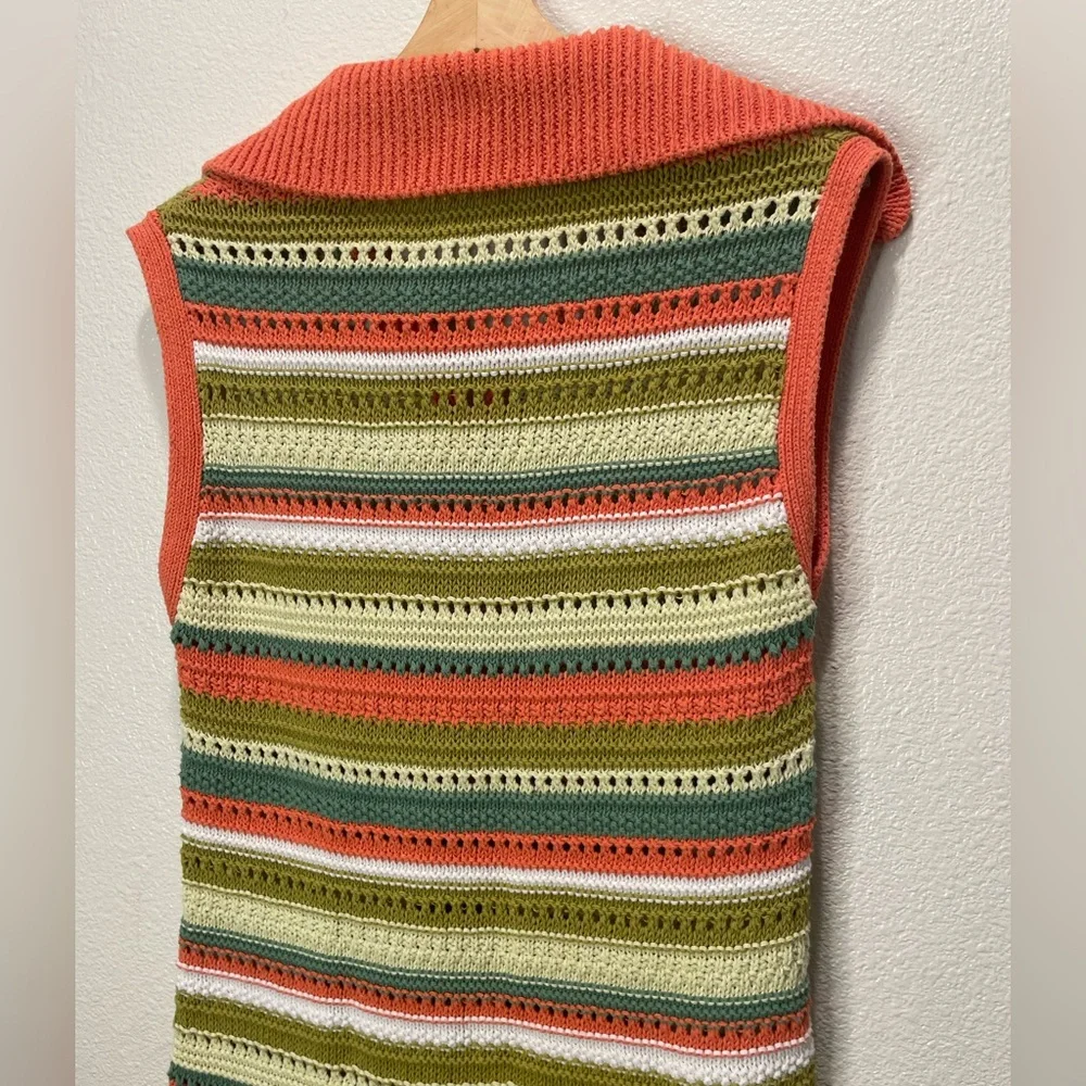 Zara Multicolor Crochet Dress Size Large Cottagecore Y2K - Picture 4 of 8